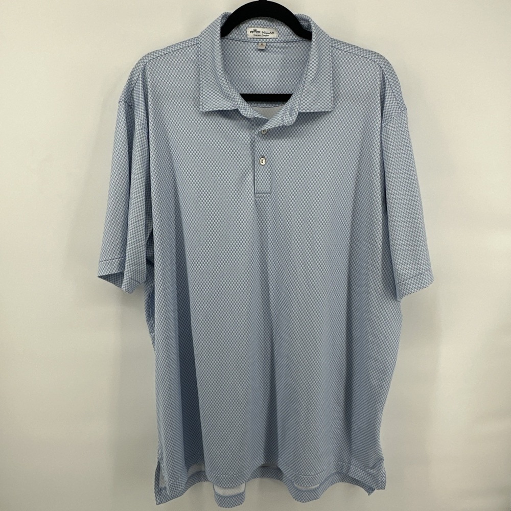 Peter Millar Summer Comfort XL Men's Polo Shirt Short Sleeve Blue, Green, White